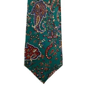 Neil Martin teal green paisley 100% silk men's Neck Tie suit neckwear